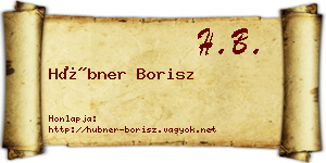 Hübner Borisz névjegykártya